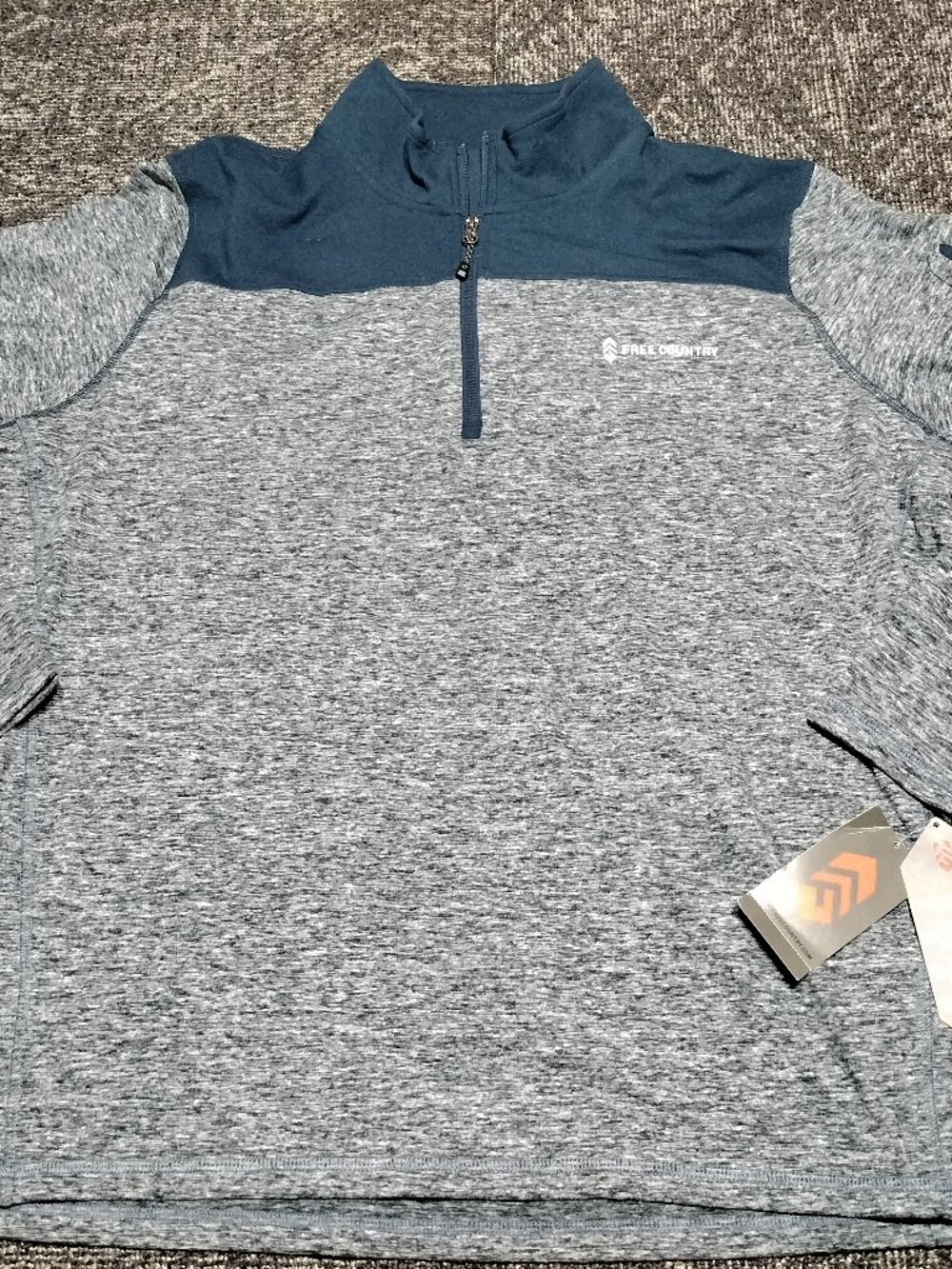 Free Country mens XXL Quarter Zip Performance Pullover Athletic Long Sleeve NEW